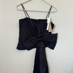 DO+BE Black Strapless Dress with Bow Accent